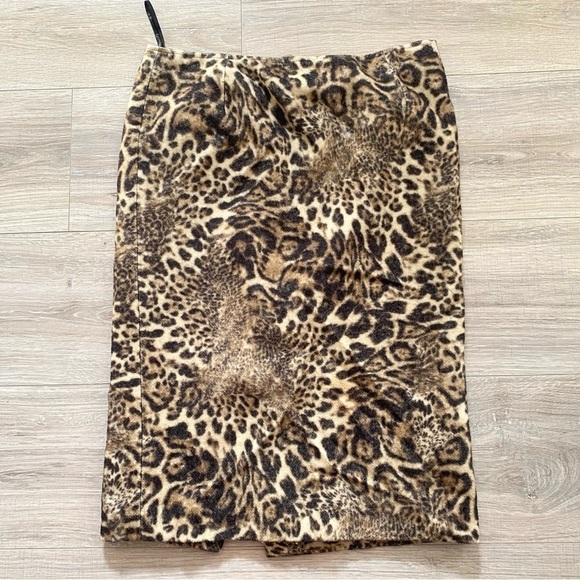 Lafayette 148 Leopard Cat Wool Pencil Skirt Sz 6 - Picture 1 of 7